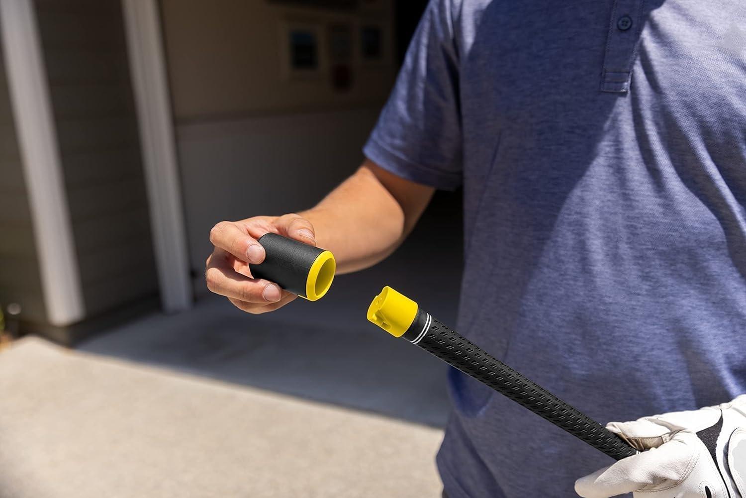 imageSKLZ Gold Drive Golf Training Tool Warm Up Stick and Swing Trainer for Right ampamp Left Handed GolfersBlackYellow