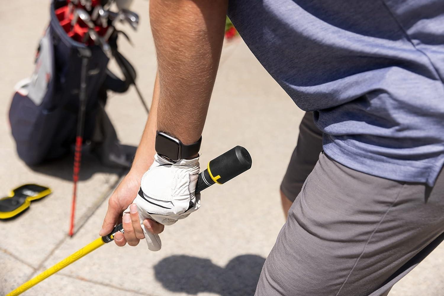 imageSKLZ Gold Drive Golf Training Tool Warm Up Stick and Swing Trainer for Right ampamp Left Handed GolfersBlackYellow