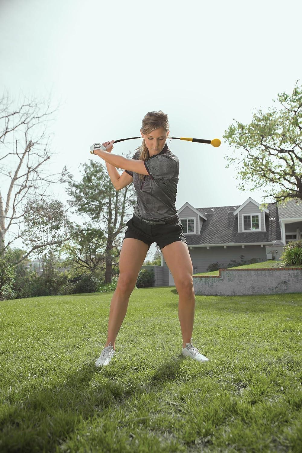 imageSKLZ Golf Swing Trainer and Warm Up Tool Essential Golf Accessories for Golfers Increase Swing Speed Distance Balance and Grip StrengthGold Flex 40 Swing Trainer