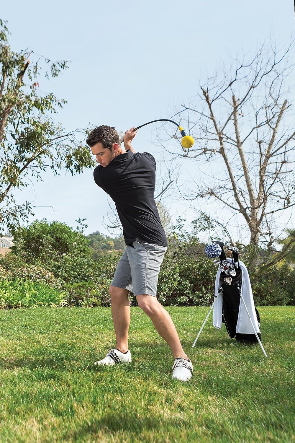 imageSKLZ Golf Swing Trainer and Warm Up Tool Essential Golf Accessories for Golfers Increase Swing Speed Distance Balance and Grip StrengthGold Flex 40 Swing Trainer