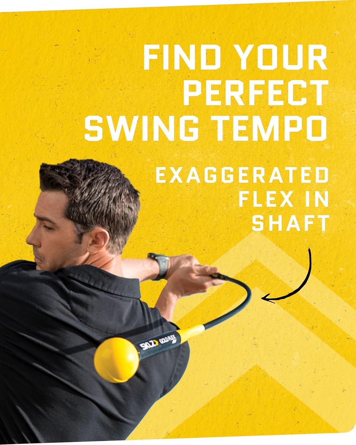 imageSKLZ Golf Swing Trainer and Warm Up Tool Essential Golf Accessories for Golfers Increase Swing Speed Distance Balance and Grip StrengthGold Flex 48 Swing Trainer