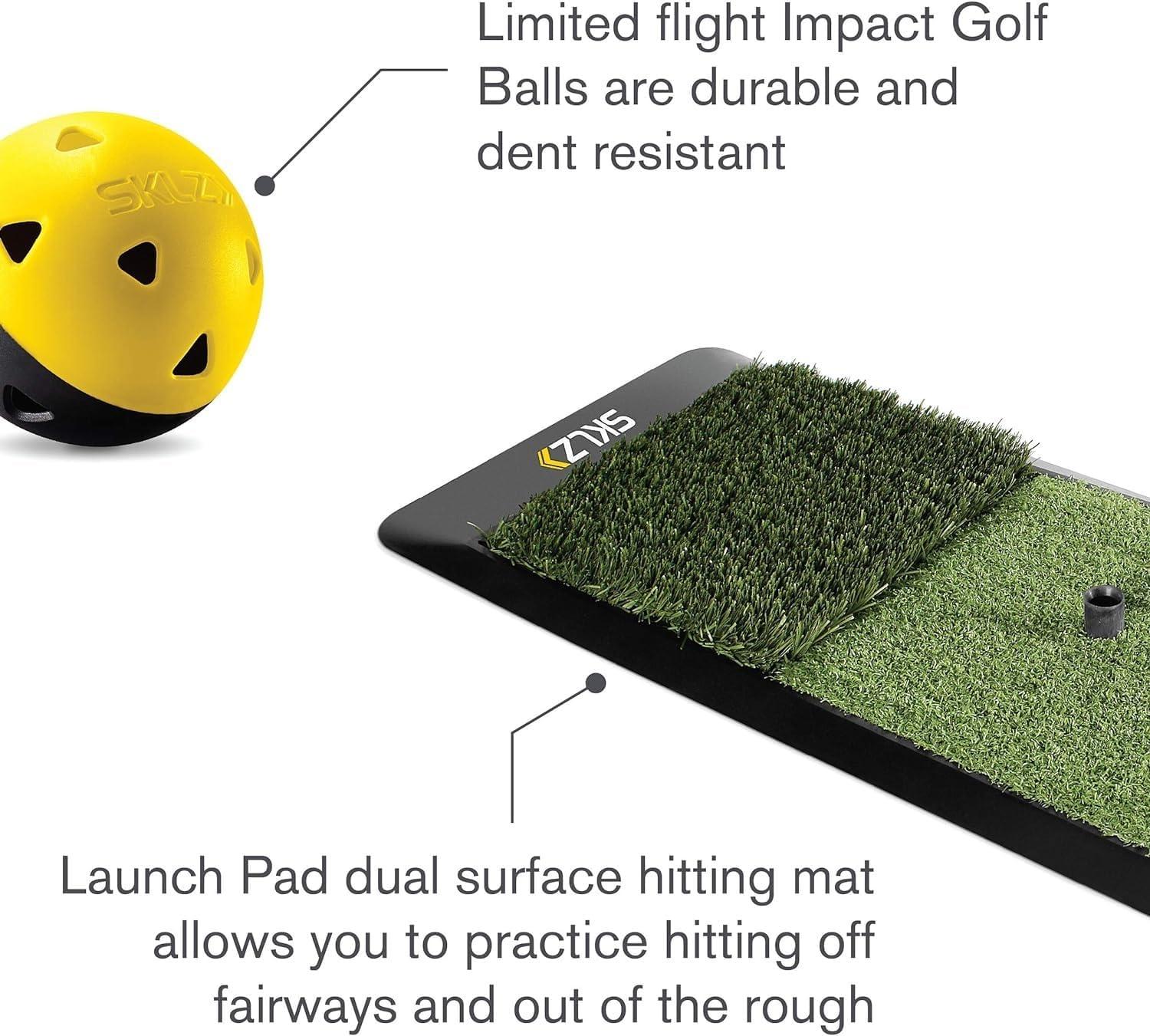 imageSKLZ Home Golf Driving Range Kit with Net Golf Balls Launch Pad and Tees
