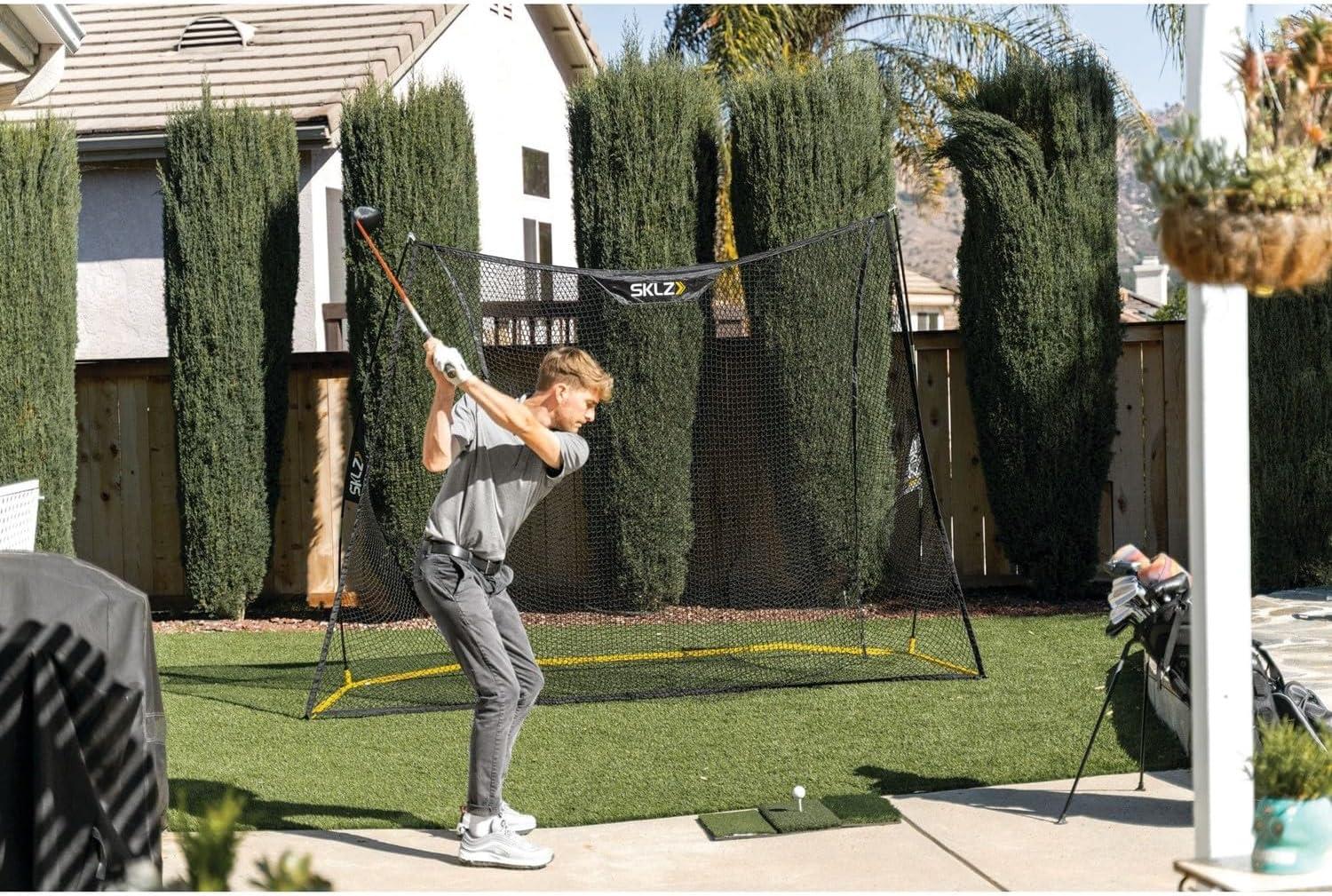 imageSKLZ Home Range Golf Net for Backyard Practice with Dual Net for Smooth Ball Return and Carry Bag