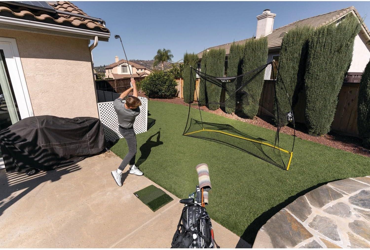 imageSKLZ Home Range Golf Net for Backyard Practice with Dual Net for Smooth Ball Return and Carry Bag