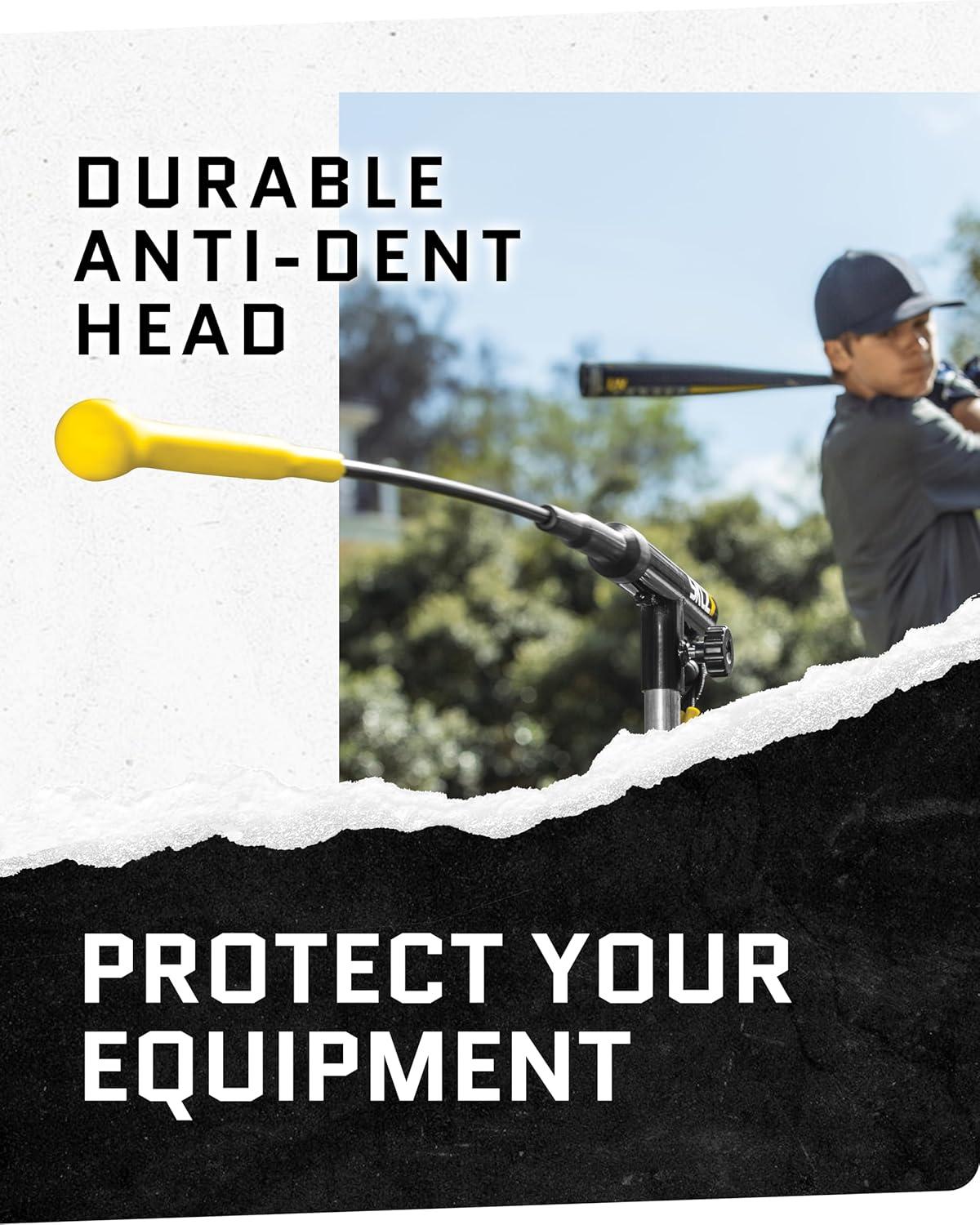 imageSKLZ Hurricane Batting Swing Trainer for Baseball ampamp Softball Durable Swing Arm 4 Power Band System HighVisibility AntiDent Target Ball Head Screwin Base Legs Metal Stakes ampamp Carry BagHurricane Category 4