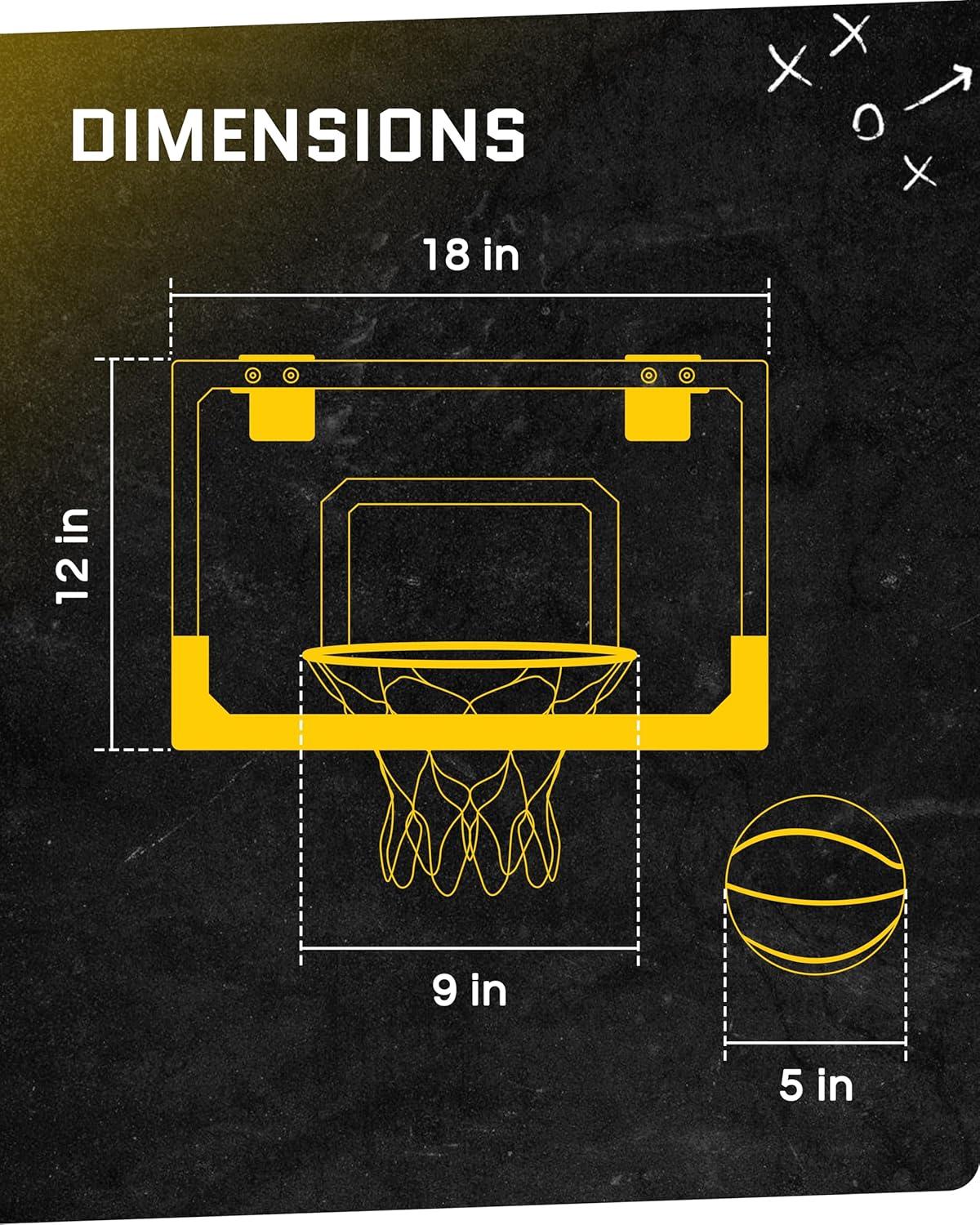 imageSKLZ Pro Mini Indoor Basketball Hoop Over The Door Portable Great For Home Dorms Offices and GiftsStandard