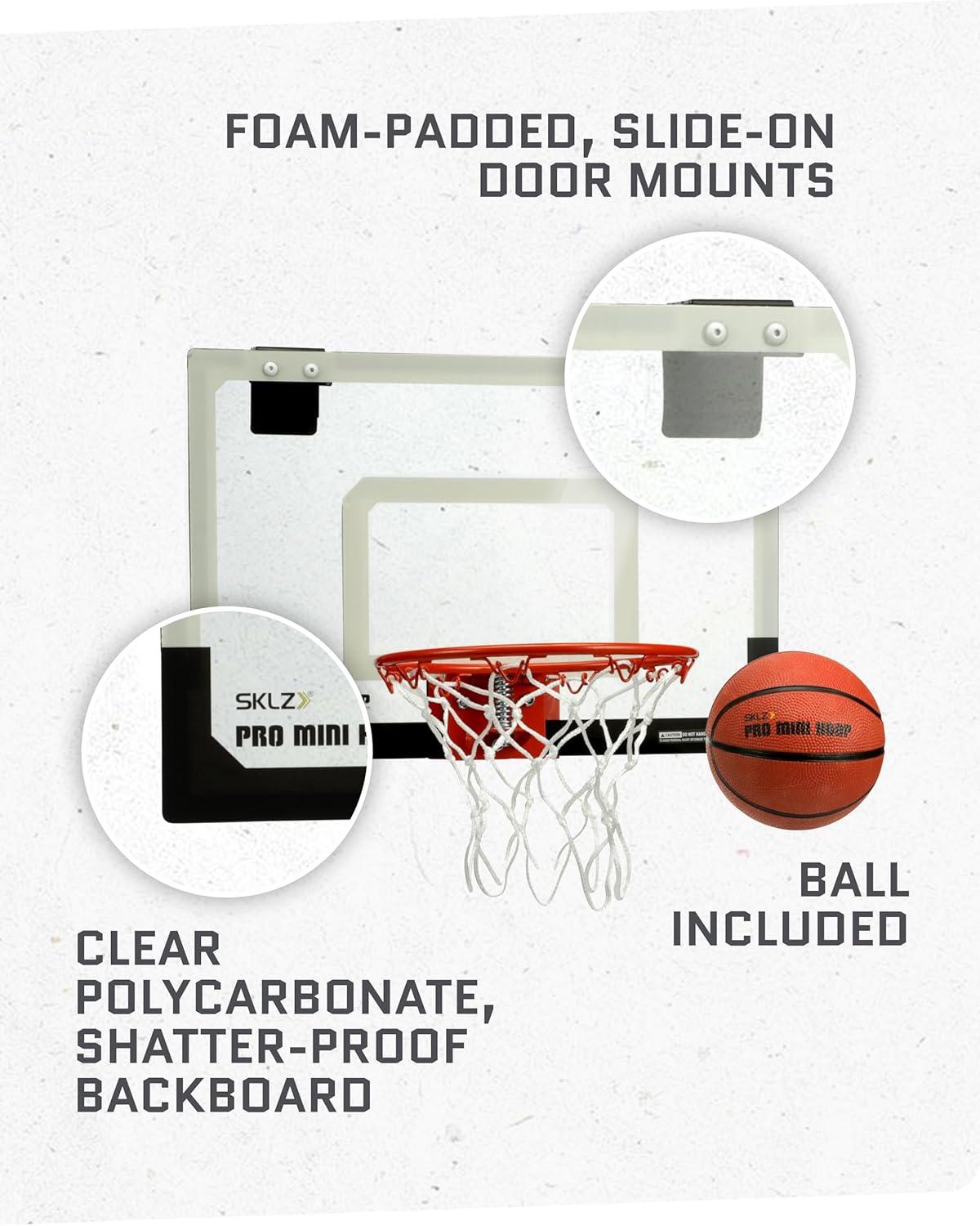 imageSKLZ Pro Mini Indoor Basketball Hoop Over The Door Portable Great For Home Dorms Offices and GiftsStandard