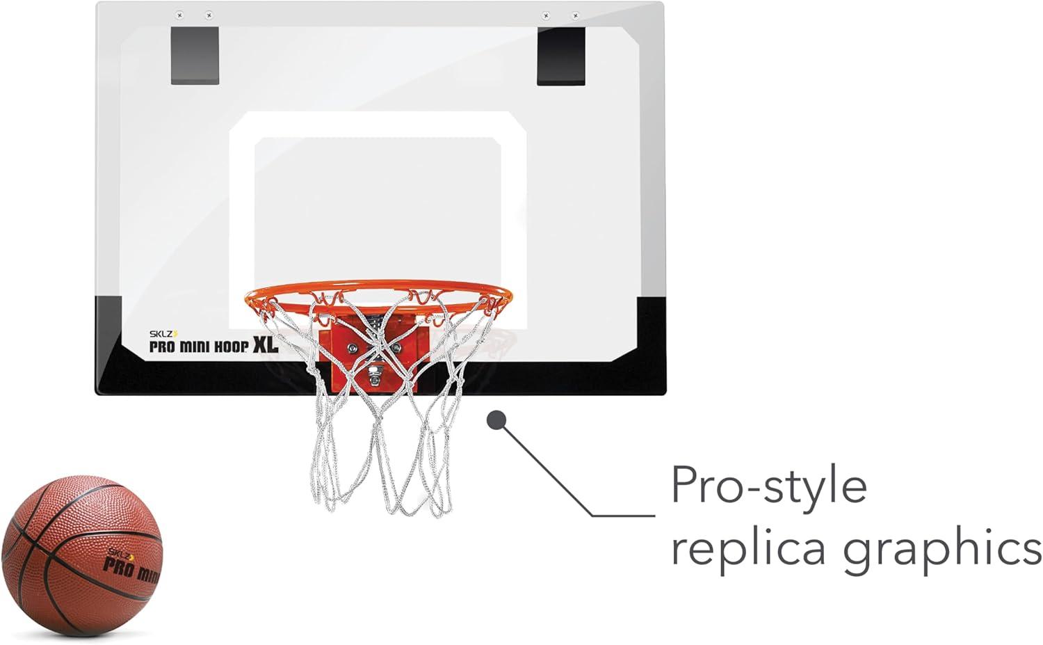 imageSKLZ Pro Mini Indoor Basketball Hoop Over The Door Portable Great For Home Dorms Offices and GiftsXL