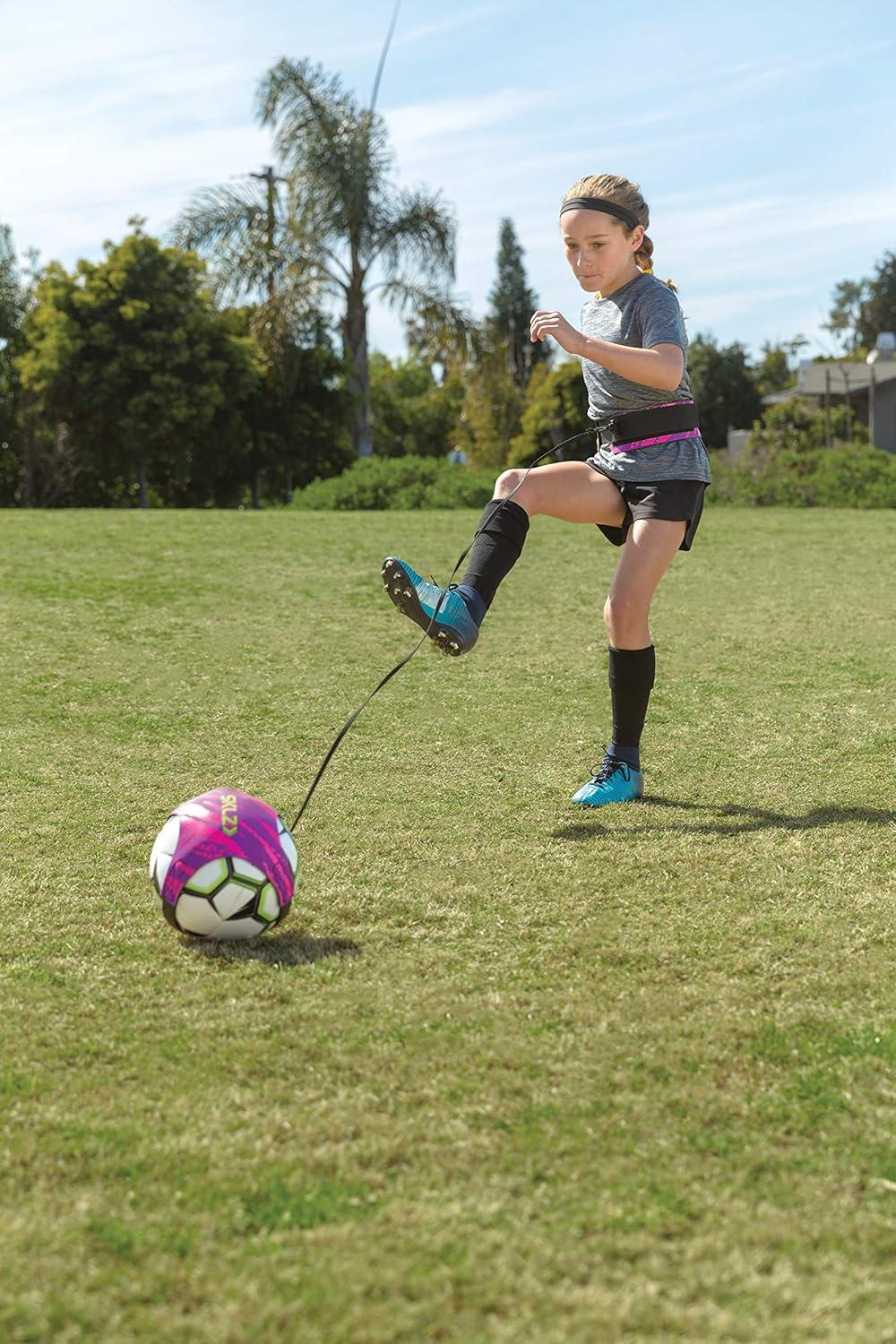 imageSKLZ StarKick Solo Soccer Trainer HandsFree Kicking and Passing Practice Adjustable Cord and Waistband Multiple Ball Sizes Youth Players Perfect for Enhancing Ball Control SkillsNeon