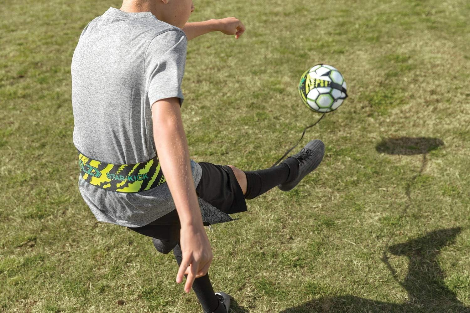 imageSKLZ StarKick Solo Soccer Trainer HandsFree Kicking and Passing Practice Adjustable Cord and Waistband Multiple Ball Sizes Youth Players Perfect for Enhancing Ball Control SkillsNeon