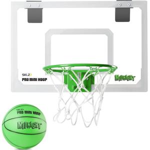 SKLZ Pro Mini Indoor Basketball Hoop – Over The Door – Portable – Great For Home, Dorms, Offices, and Gifts(Midnight)