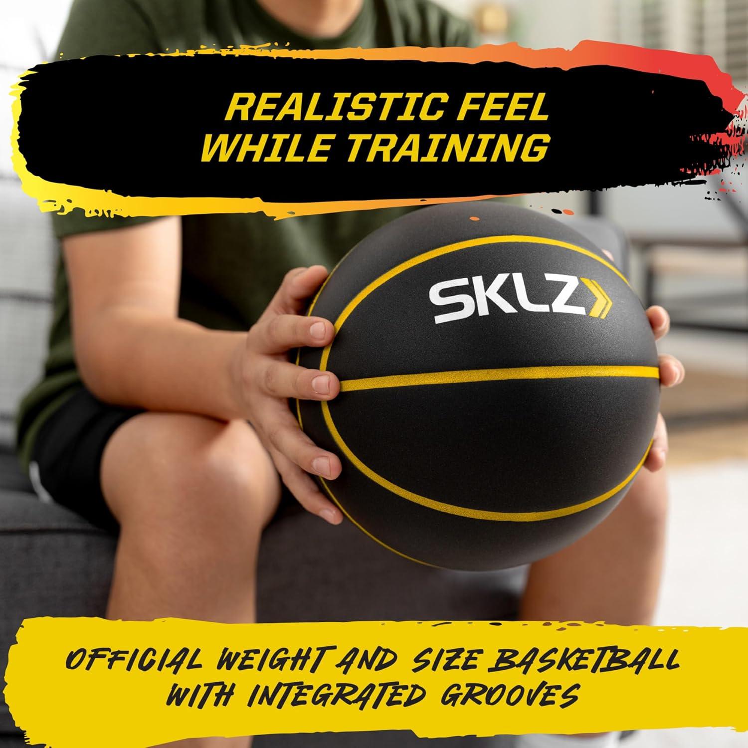 imageBashhhketball Pro Silent Basketball Official Size 7 Foam Basketball 295 Indoor Training Ball with Real Bounce Quiet Dribbling Durable Construction and Real Grip Channels