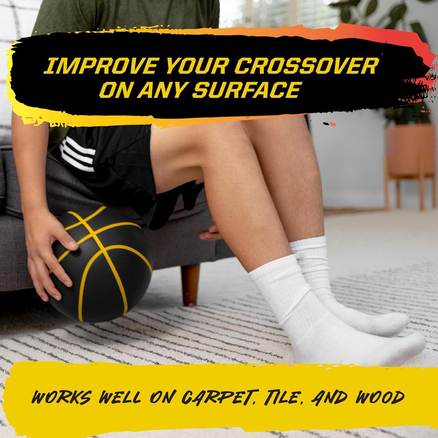 imageBashhhketball Pro Silent Basketball Official Size 7 Foam Basketball 295 Indoor Training Ball with Real Bounce Quiet Dribbling Durable Construction and Real Grip Channels