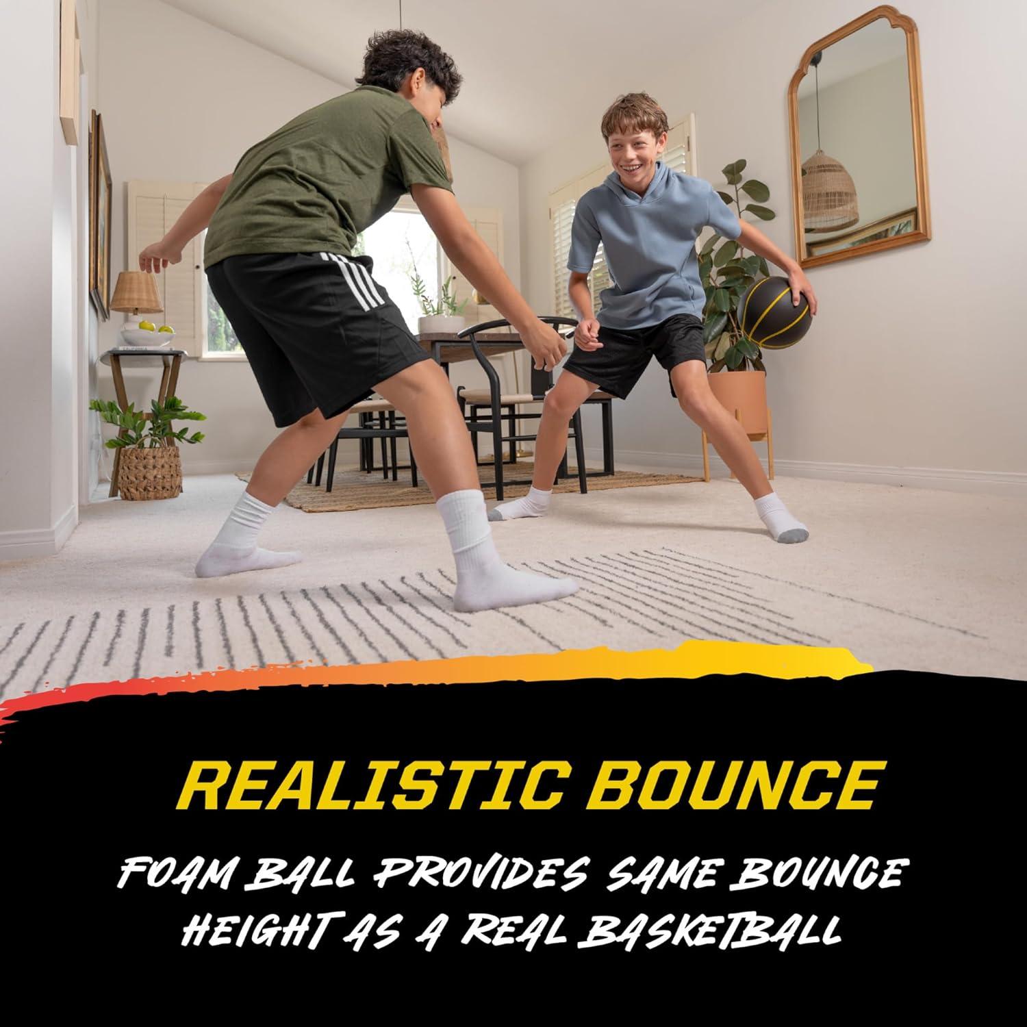 imageBashhhketball Pro Silent Basketball Official Size 7 Foam Basketball 295 Indoor Training Ball with Real Bounce Quiet Dribbling Durable Construction and Real Grip Channels