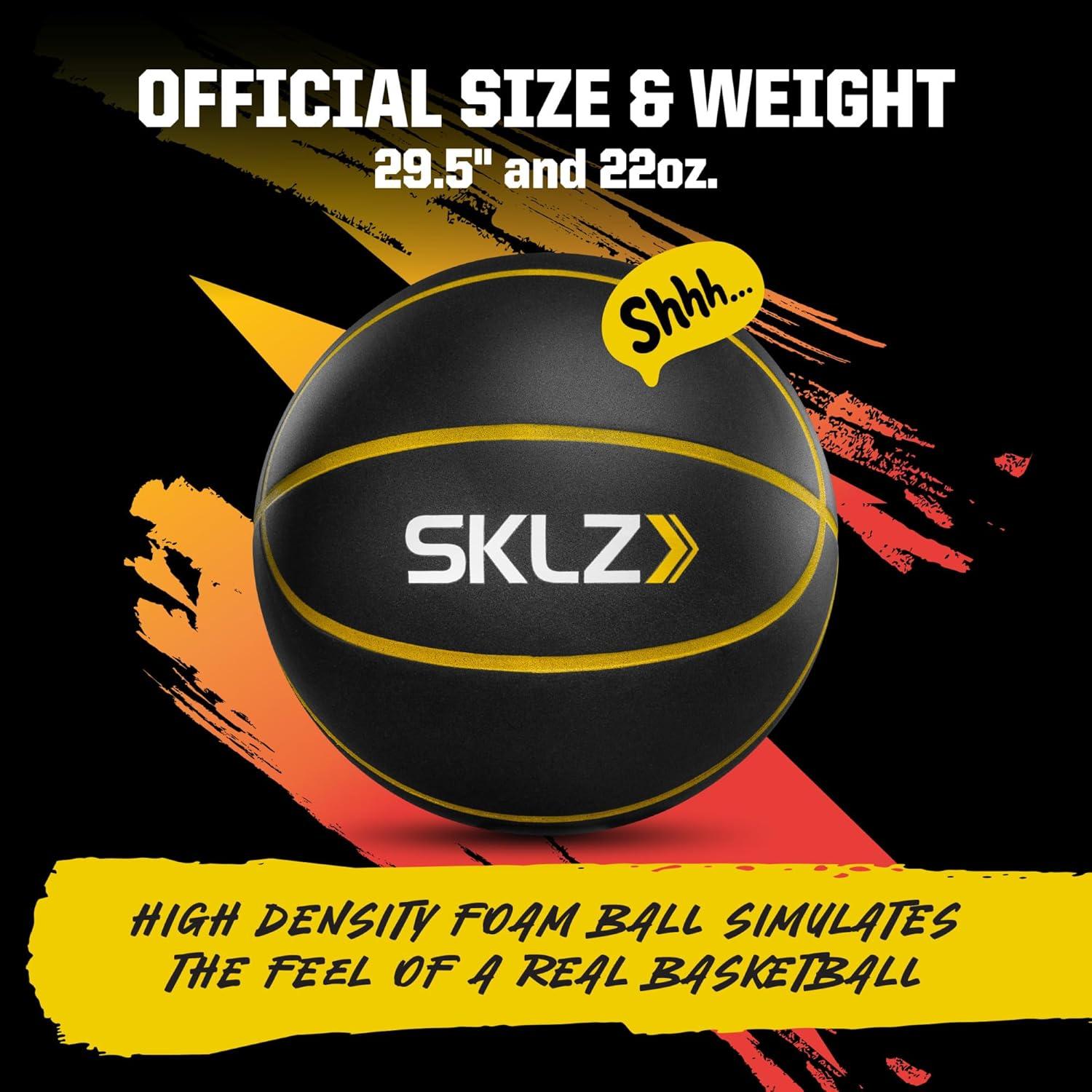 imageBashhhketball Pro Silent Basketball Official Size 7 Foam Basketball 295 Indoor Training Ball with Real Bounce Quiet Dribbling Durable Construction and Real Grip Channels