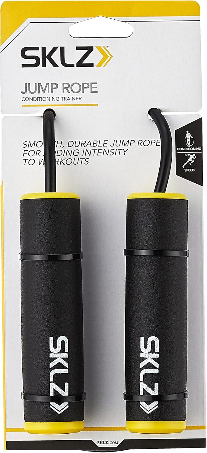 imageSKLZ Adjustable Jump Rope with Padded Grips BlackYellow