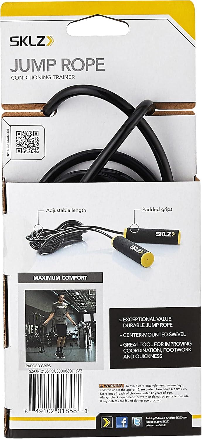 imageSKLZ Adjustable Jump Rope with Padded Grips BlackYellow