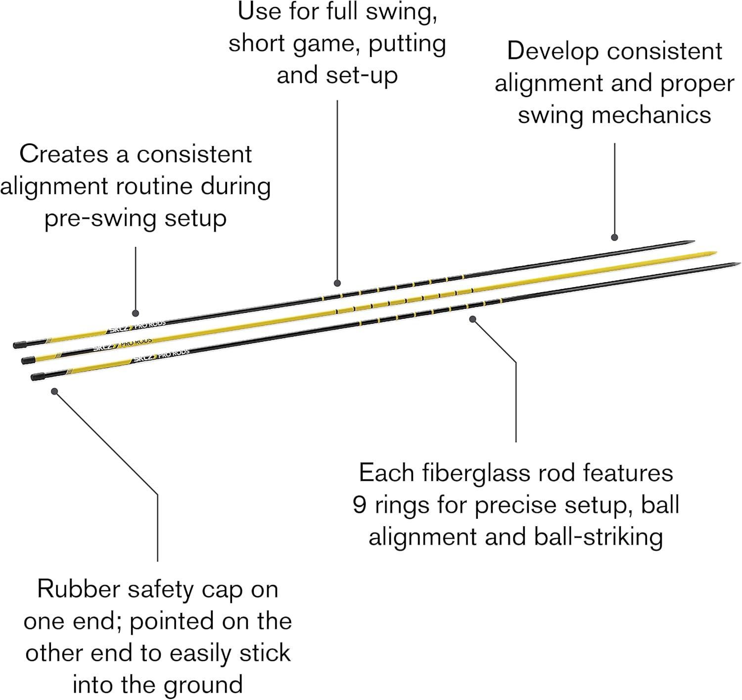 imageSKLZ Golf Alignment Sticks Training Aid with 3 Sticks