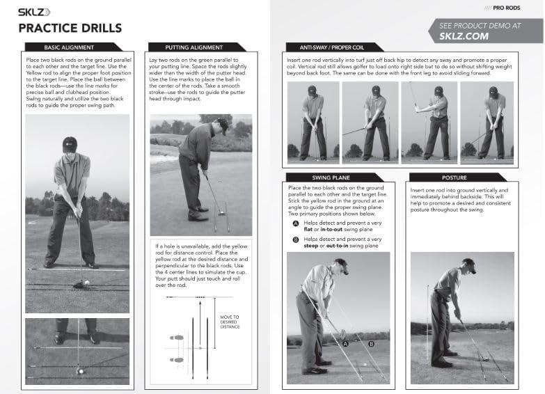 imageSKLZ Golf Alignment Sticks Training Aid with 3 Sticks
