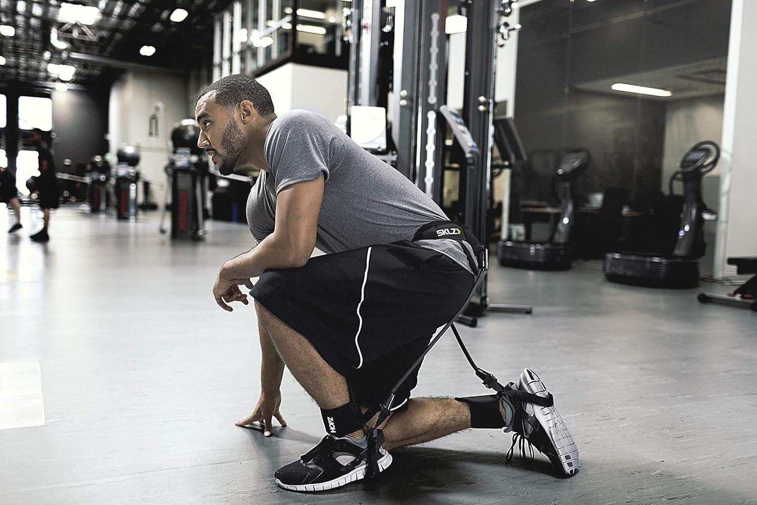 imageSKLZ HOPZ Straps Vertical Jump Trainer with Belt Cuffs and Resistance Bands Yellow