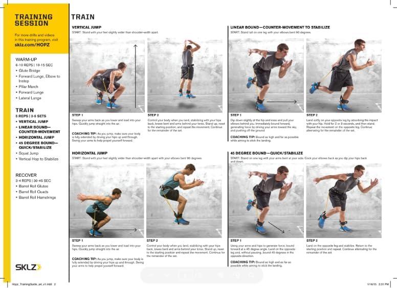 imageSKLZ HOPZ Straps Vertical Jump Trainer with Belt Cuffs and Resistance Bands Yellow