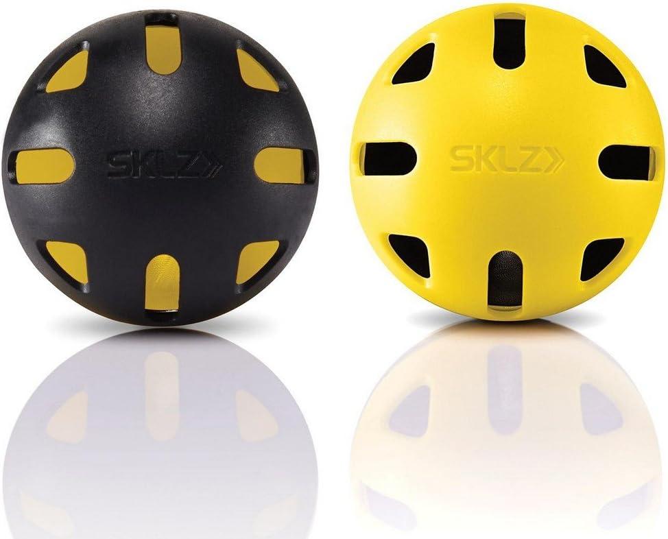 imageSKLZ Impact LimitedFlight Practice Baseball Softball and Mini Balls Baseballs 12 Pack Yellow Black