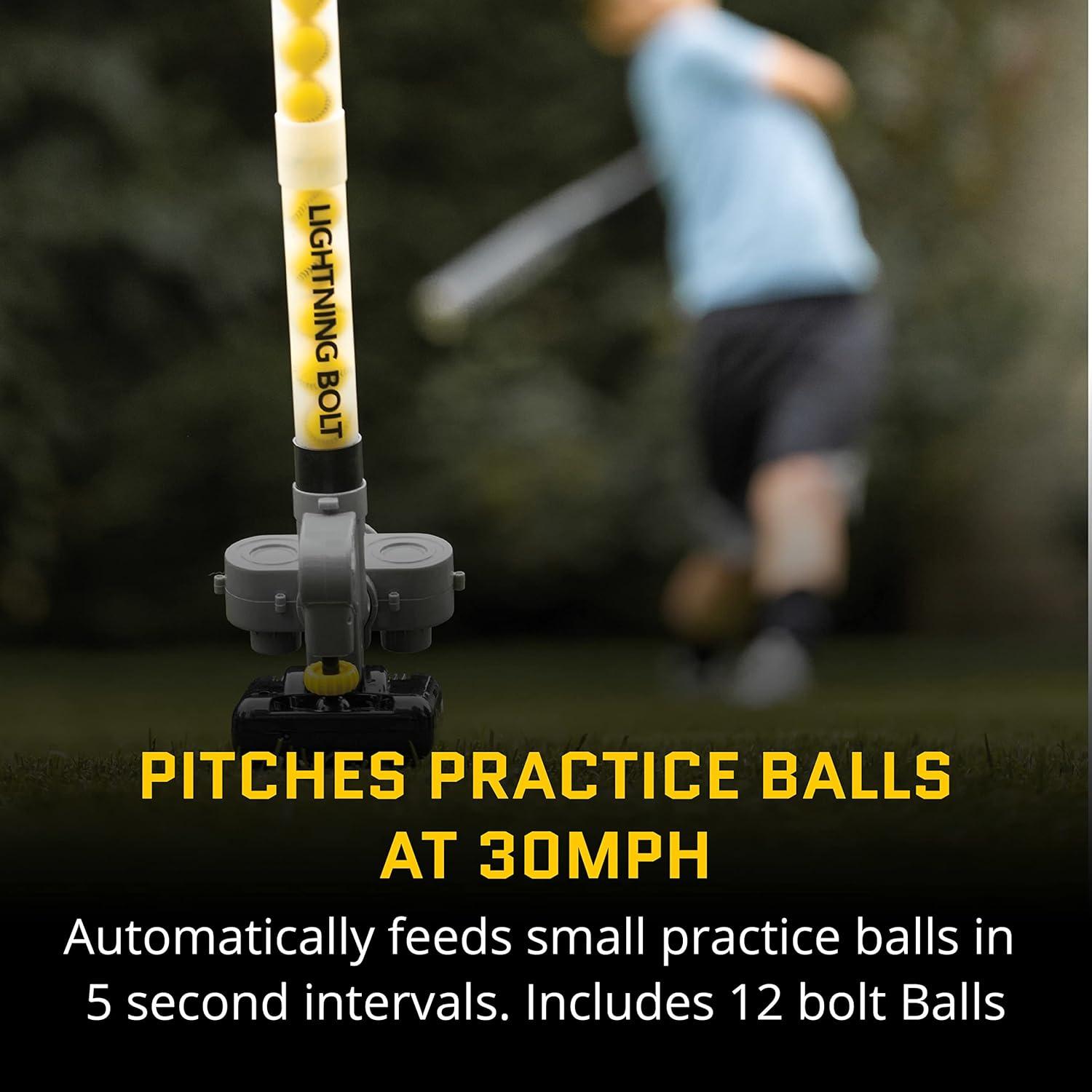 imageSKLZ Pitching Machine Improve Your Swing Ideal for Baseball ampamp Softball Drills Develops Hitting Power and Fielding Skills Portable ampamp Easy to UseLightning Bolt Pro