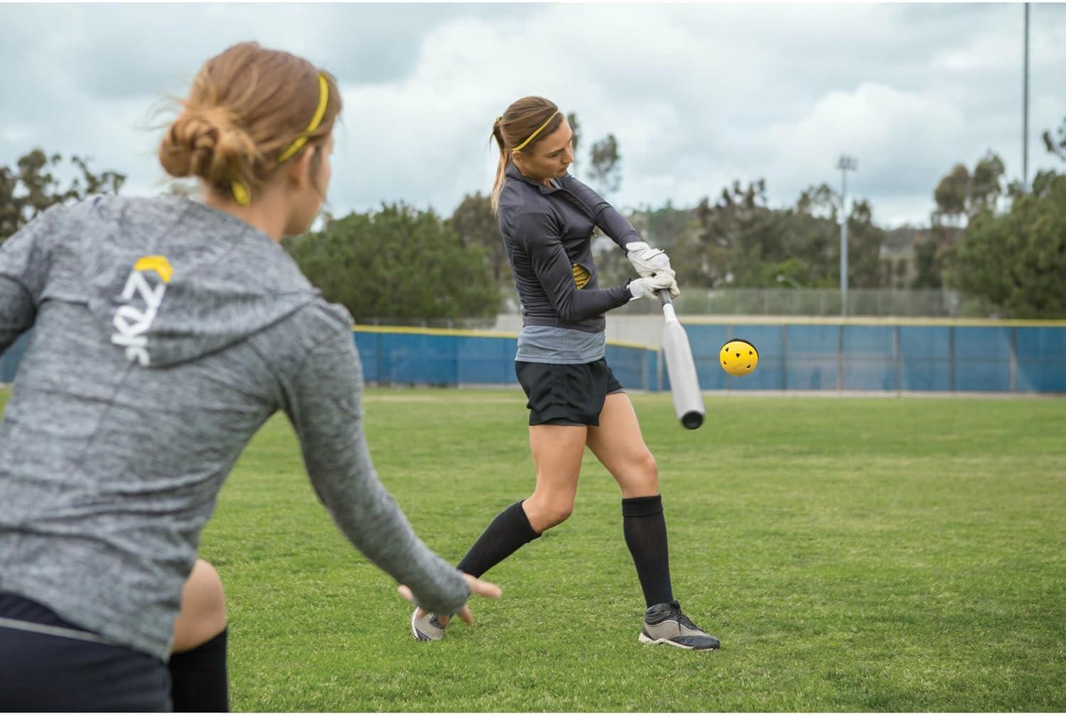 imageSKLZ Premium Impact LimitedFlight Training Baseballs Perfect for Adding Power to Swing Use Indoors Or Outdoors for Practice and Drills Baseball Softball and Mini Balls YellowBlack8 Pack