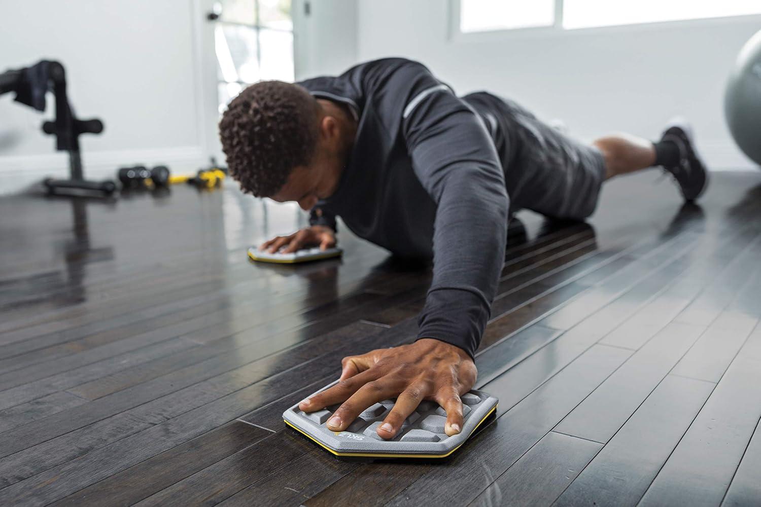 imageSKLZ Slidez DualSided Exercise Glider Discs for Core Stability Exercises for Hands ampamp Feet Court Use greyCourt