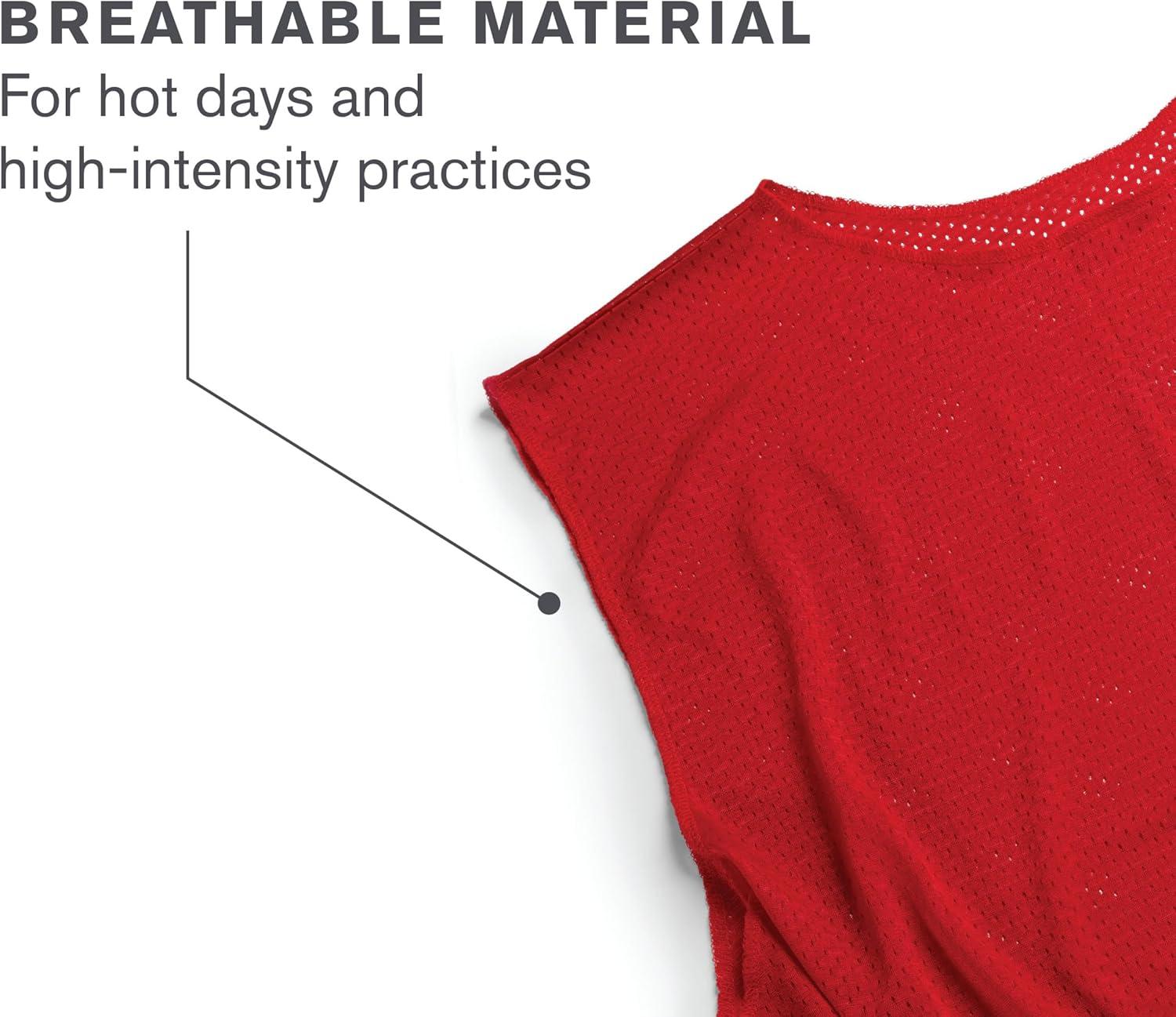 imageSKLZ Sports Mesh Practice Jersey Pack of 6 Durable and Breathable Jerseys for Team Sports Football Basketball SoccerRed