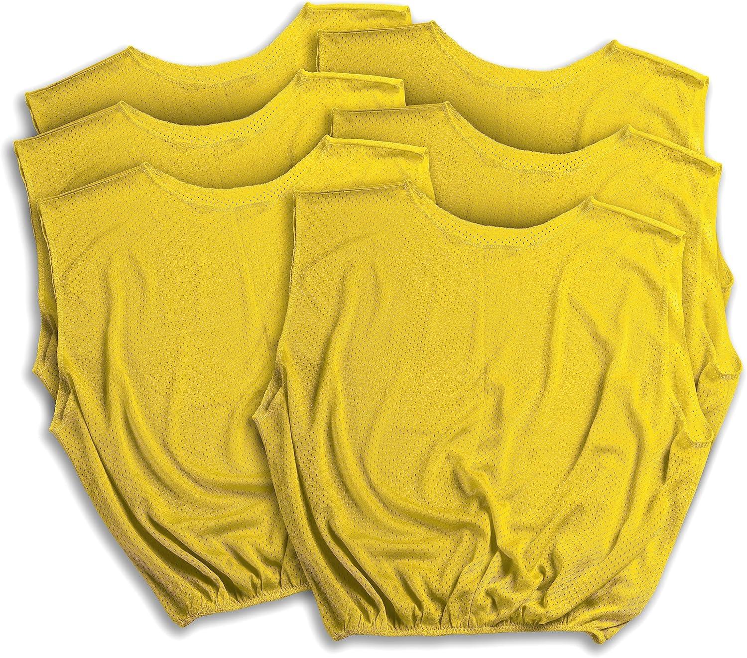 imageSKLZ Sports Mesh Practice Jersey Pack of 6 Durable and Breathable Jerseys for Team Sports Football Basketball SoccerYellow