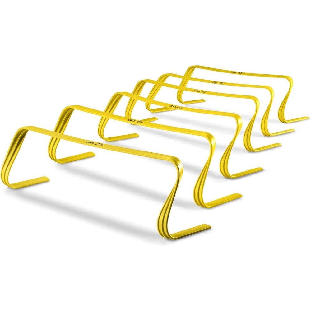 imageSKLZ 6X Ultra Durable Agility Hurdles for Athletes of All Skill Levels6pk of 6in Tall HurdlesBright Yellow ColorMade of Durable Composite MaterialsEasy to Set up ampamp TransportComes wCarry BagHurdles