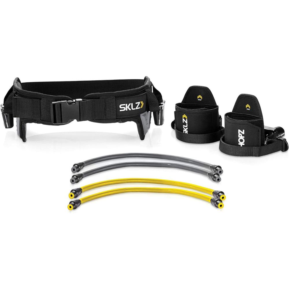 imageSKLZ HOPZ Straps Vertical Jump Trainer with Belt Cuffs and Resistance Bands Yellow