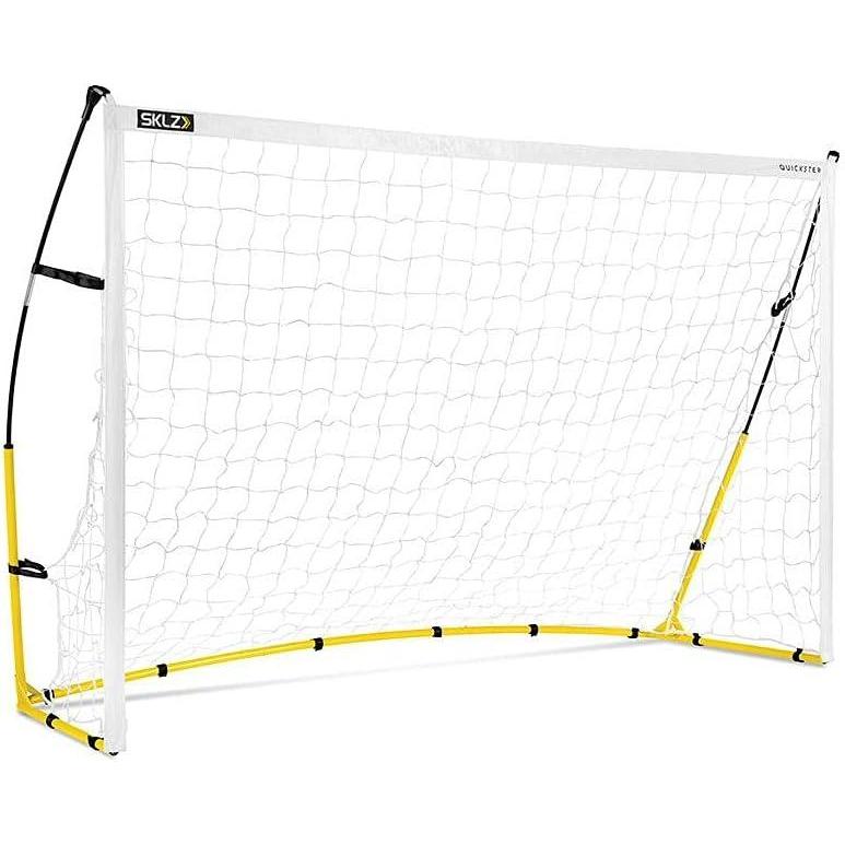 imageSKLZ Quickster Soccer Goal  Portable Goal for Backyard ampamp Field  Durable TensionTite Frame ampamp Heavy Gauge 2Ply Net  Adjustable ClickLock Poles Metal Stakes  Carrying Case with Handle8 x 5 Feet