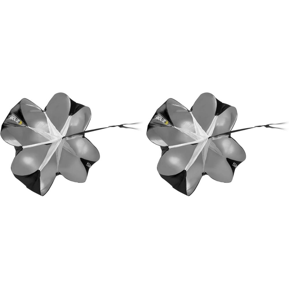 imageSKLZ Speed Chute Resistance Parachute for Speed and Acceleration Training GreyBlack 54Inch54Inch Pack of 2