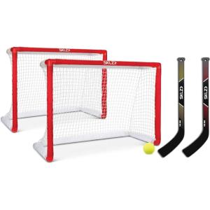 SKLZ Pro Mini Indoor Miniature Hockey Set, includes 2 Goals, 2 Sticks, and 1 Foam Ball