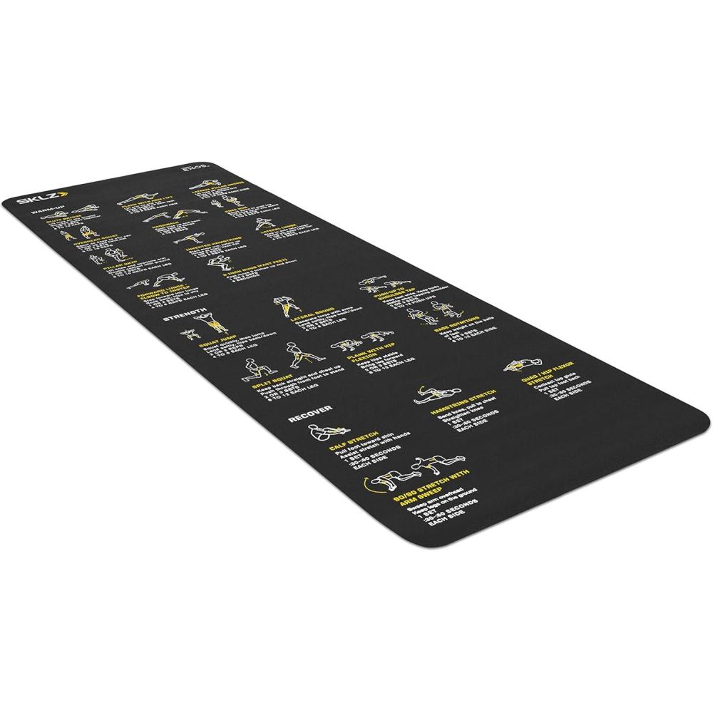 imageSKLZ Sport Performance Exercise Mat with SelfGuided Exercise Illustrations Black 6 x 2Feet x 14Inch