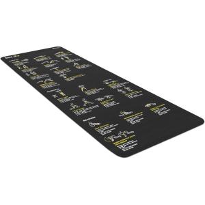 SKLZ Sport Performance Exercise Mat with Self-Guided Exercise Illustrations Black, 6 x 2-Feet x 1/4-Inch