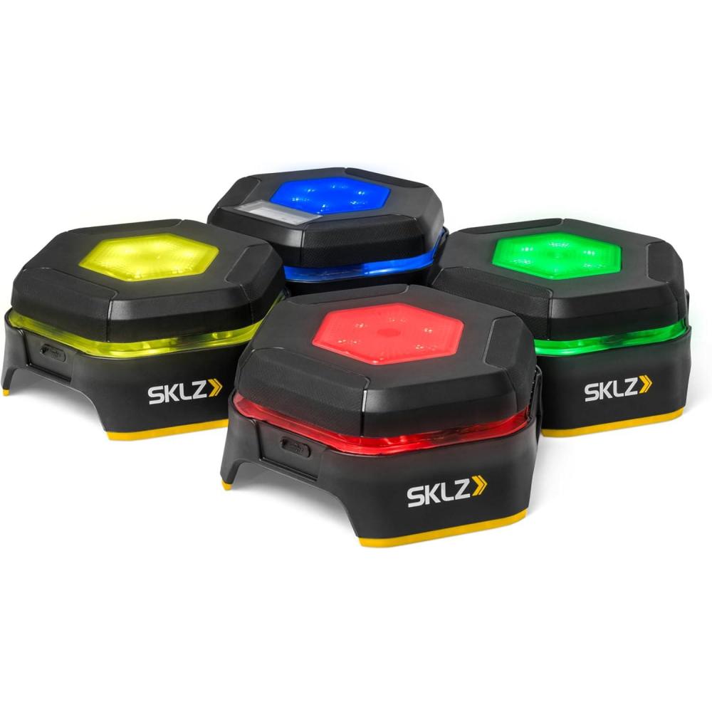 image:imageSKLZ Reactive Flash LED Training Pods Reaction Time Agility and Cognitive Training Tool with 4 Games MultiDirectional Activation Durable Design for Speed and HandEye Coordination
