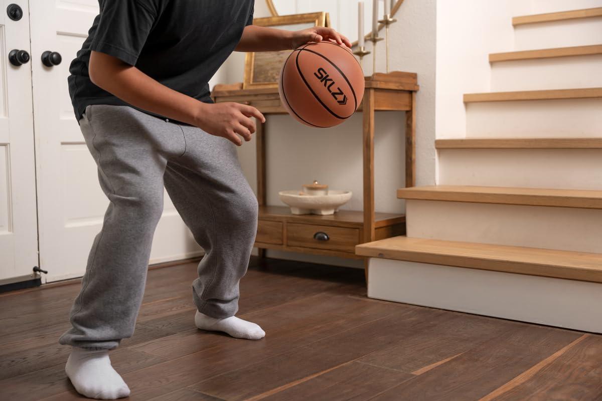 image:imageBashhhketball Silent Indoor Basketball Official Size 295 Foam Training Basketball for Home Dribbling Practice Quiet Durable Lightweight Ball with Realistic Bounce and GameLike Grip